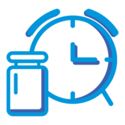 Pill bottle and clock
